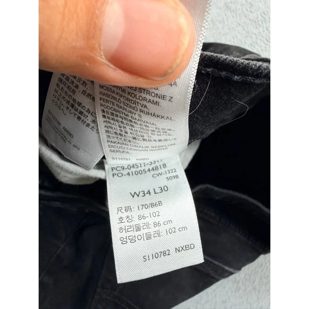 Levis 511 Slim Fit Distressed Ripped Black Jeans Mens 34x30 04511-5317